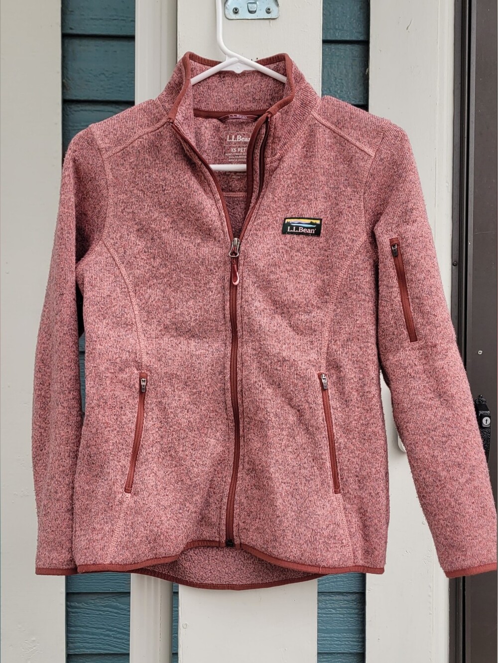 L.L. Bean Women's Dusty Rose Heather Full-Zip Teddy Jacket